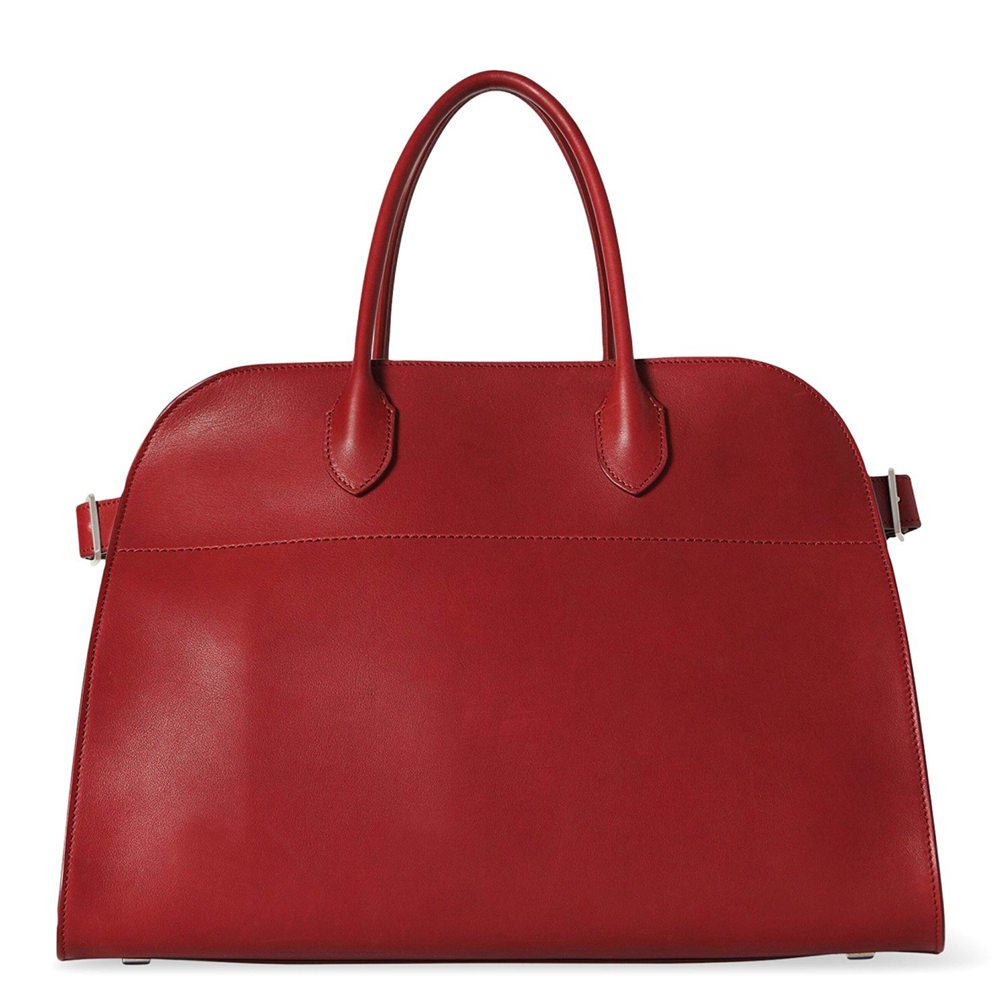 The Row Margaux 15 Top Handle Bag in Red Leather