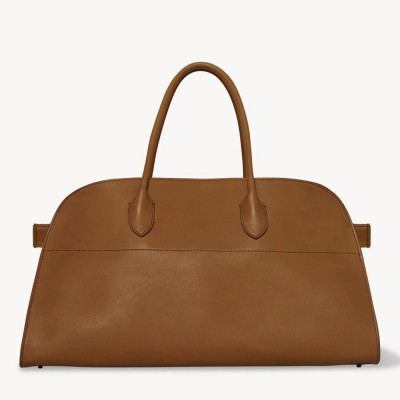 The Row Margaux EW Top Handle Bag in Brown Smooth Calfskin