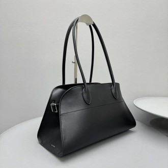 The Row Margaux Shoulder 12 Bag in Black Leather