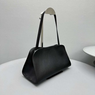 The Row Peggy Clutch in Black Calfskin
