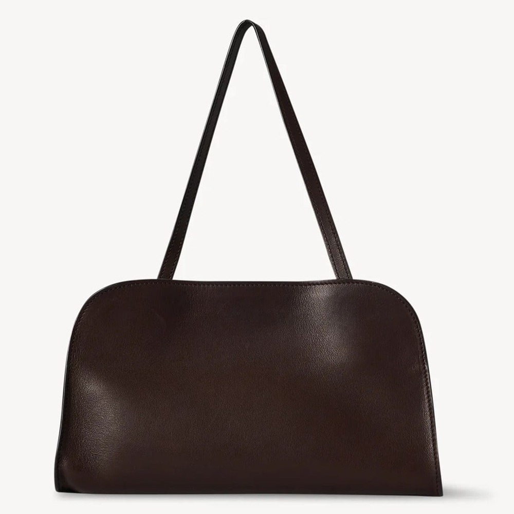 The Row Peggy Clutch in Dark Brown Calfskin