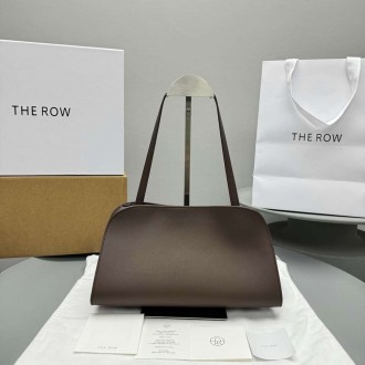 The Row Peggy Clutch in Dark Brown Calfskin