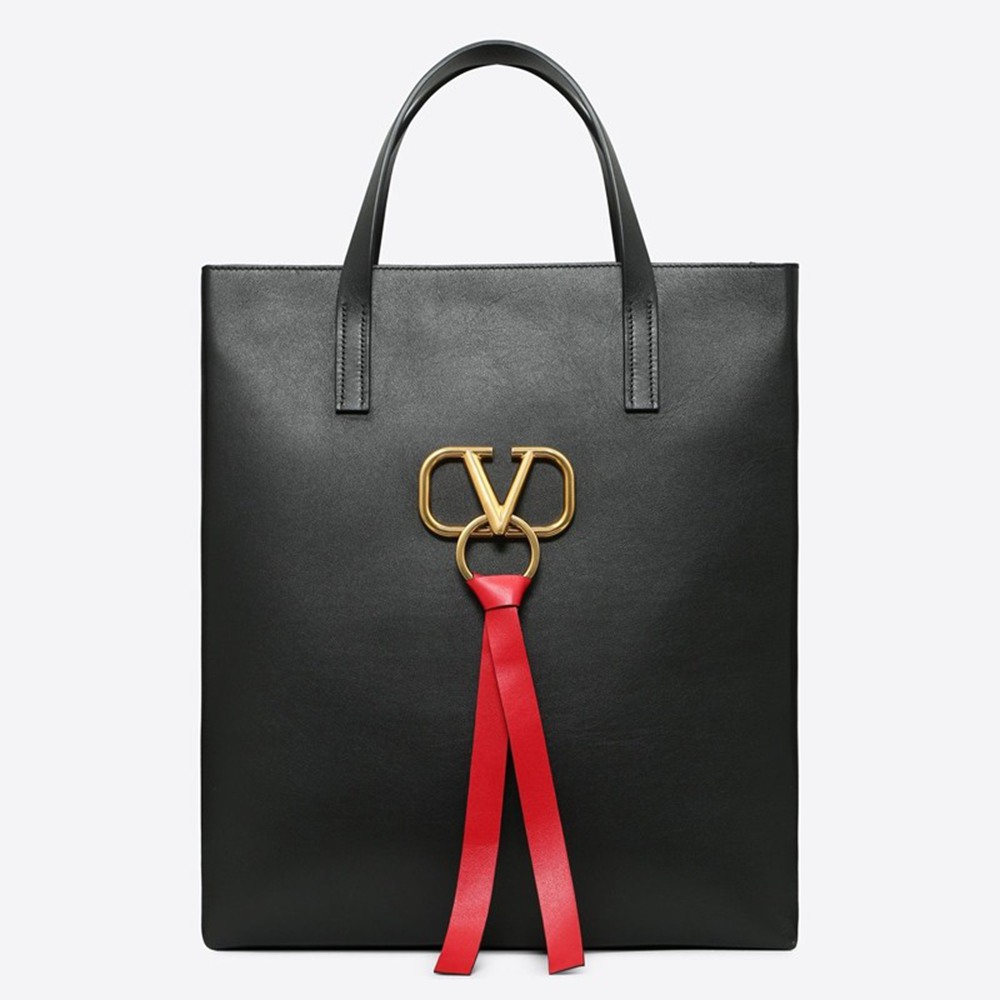 Valentino Garavani Black Large N S Vring Shopper Bag