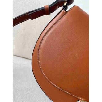 Valentino Garavani Ohval Medium Shoulder Bag in Brown Calfskin