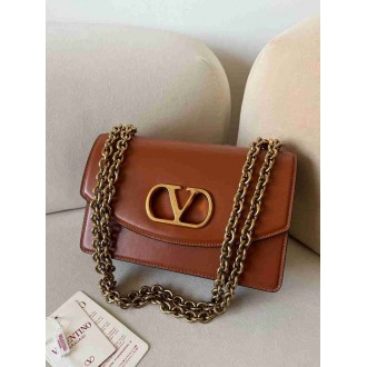 Valentino Garavani Vain Shoulder Bag in Caramel Calfskin