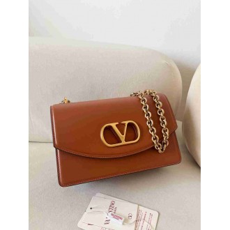 Valentino Garavani Vain Shoulder Bag in Caramel Calfskin