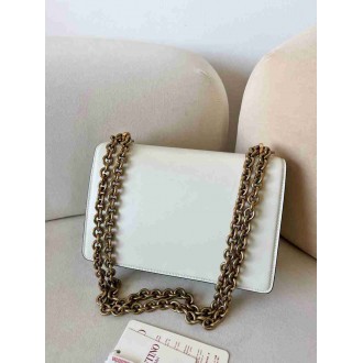 Valentino Garavani Vain Shoulder Bag in White Calfskin