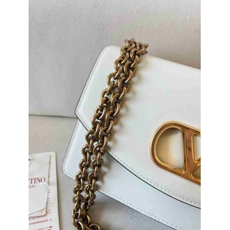 Valentino Garavani Vain Shoulder Bag in White Calfskin