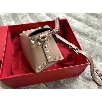 Valentino Mini Rockstud Crossbody Bag In Poudre Calfskin