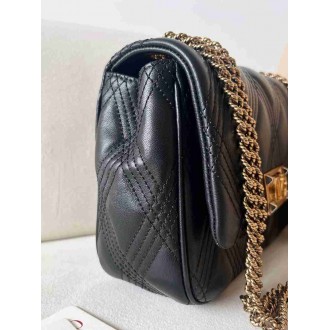 Valentino Quiltie 67 Meidum Shoulder Bag in Black Leather