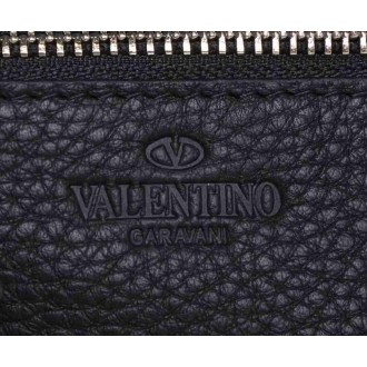 Valentino Small Rockstud Tote In Black Grain Calfskin