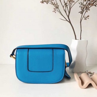 Valentino Small Supervee Crossbody Bag In Neon Blue Leather