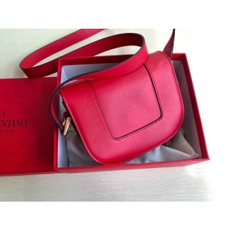 Valentino Small Supervee Crossbody Bag In Red Leather