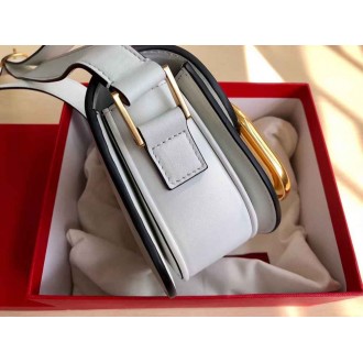 Valentino Small Supervee Crossbody Bag In White Leather