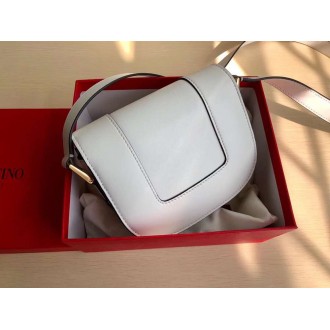 Valentino Small Supervee Crossbody Bag In White Leather