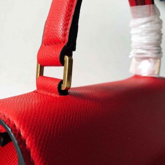 Valentino Small Vsling Handbag In Red Grainy Calfskin