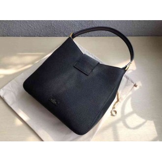 Valentino Vsling Hobo Bag In Black Grainy Calfskin
