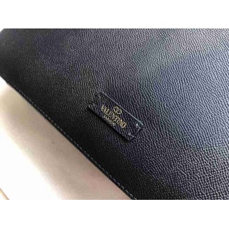 Valentino Vsling Hobo Bag In Black Grainy Calfskin